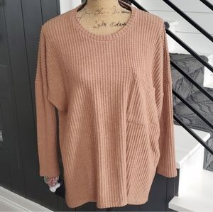 Waffle Texture Oversized Top
